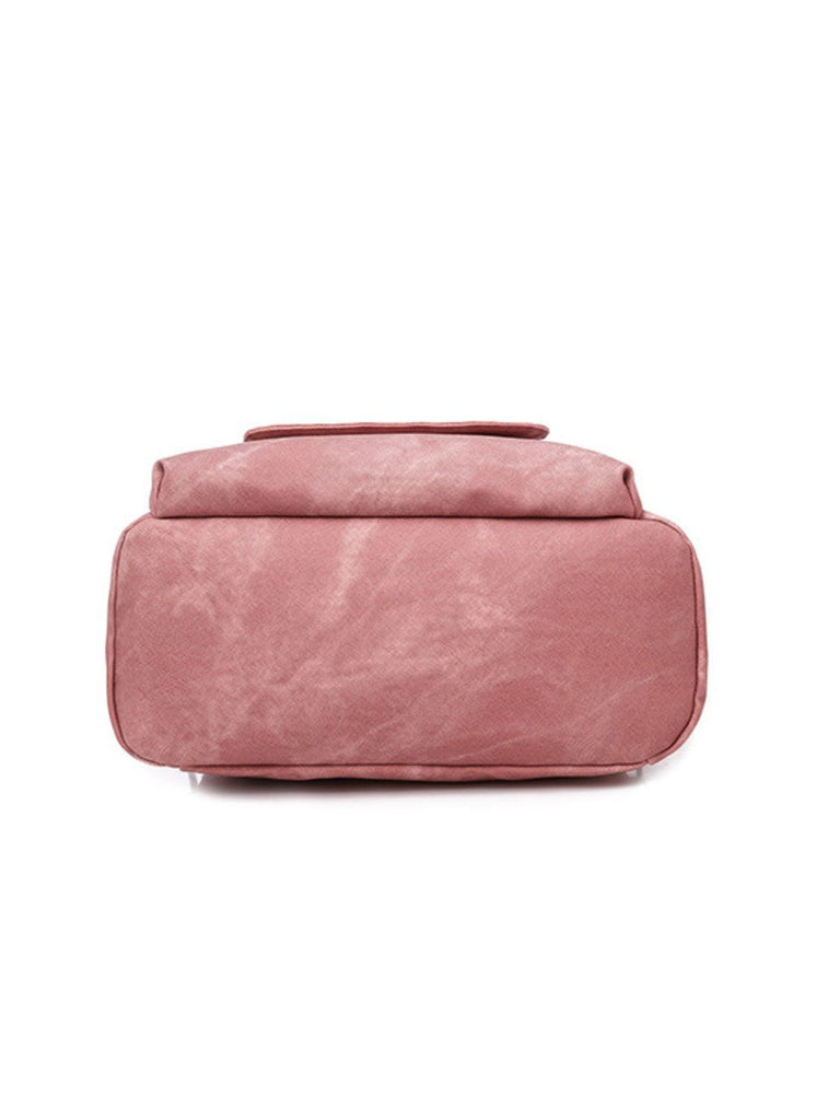 Sac à dos femme grande capacité, simili vegan, style coréen, confortable et pratique, poches multiples, modèle Tinah - Sac Bandoulière - Rose