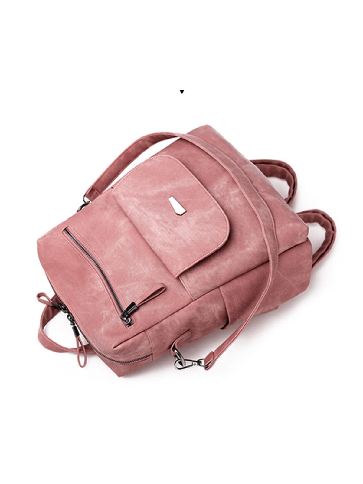 Sac à dos femme grande capacité, simili vegan, style coréen, confortable et pratique, poches multiples, modèle Tinah - Sac Bandoulière - Rose