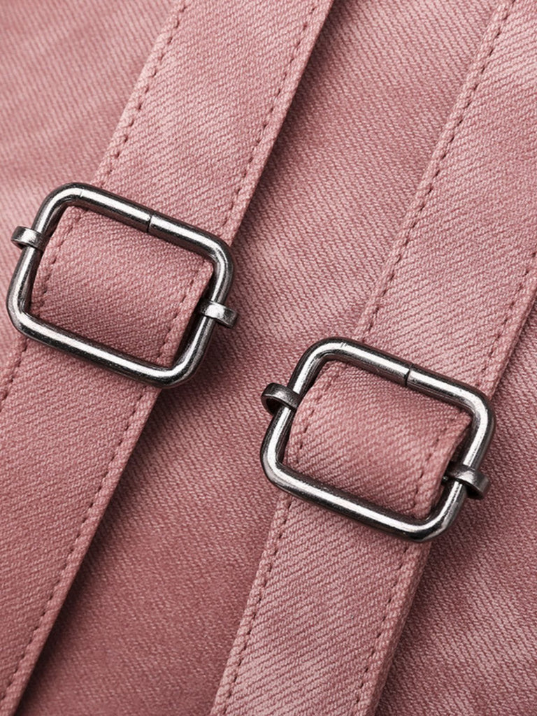 Sac à dos femme grande capacité, simili vegan, style coréen, confortable et pratique, poches multiples, modèle Tinah - Sac Bandoulière - Rose