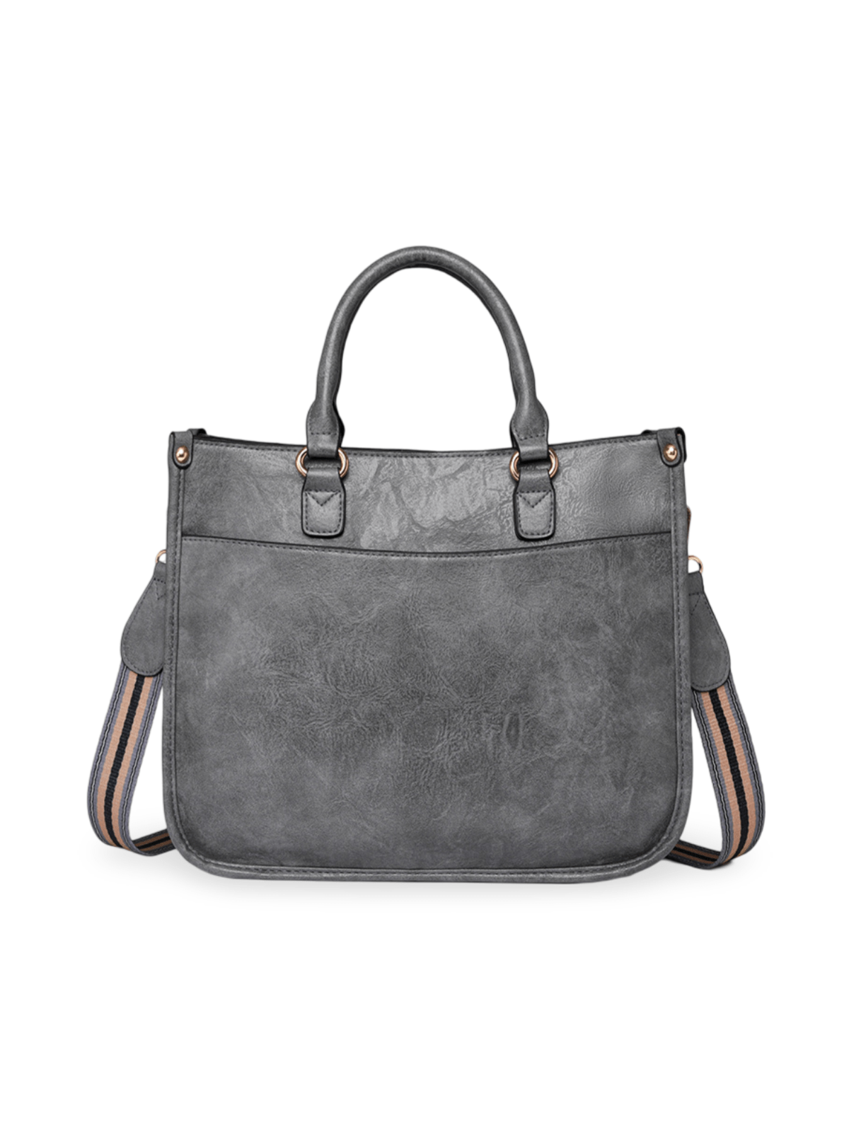 Sac à dos femme, simili vegan, grande capacité, léger, design rétro tendance, modèle Selenah - Sac Bandoulière - Gris