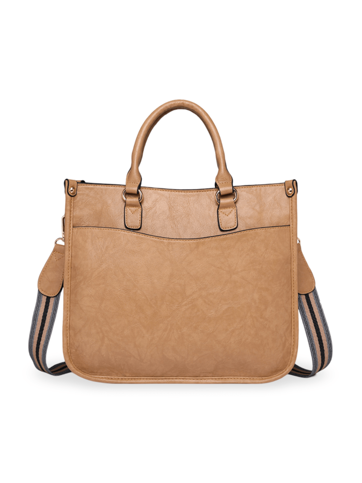 Sac à dos femme, simili vegan, grande capacité, léger, design rétro tendance, modèle Selenah - Sac Bandoulière - Camel