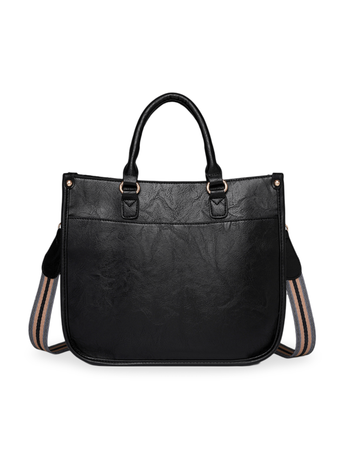 Sac à dos femme, simili vegan, grande capacité, léger, design rétro tendance, modèle Selenah - Sac Bandoulière - Noir