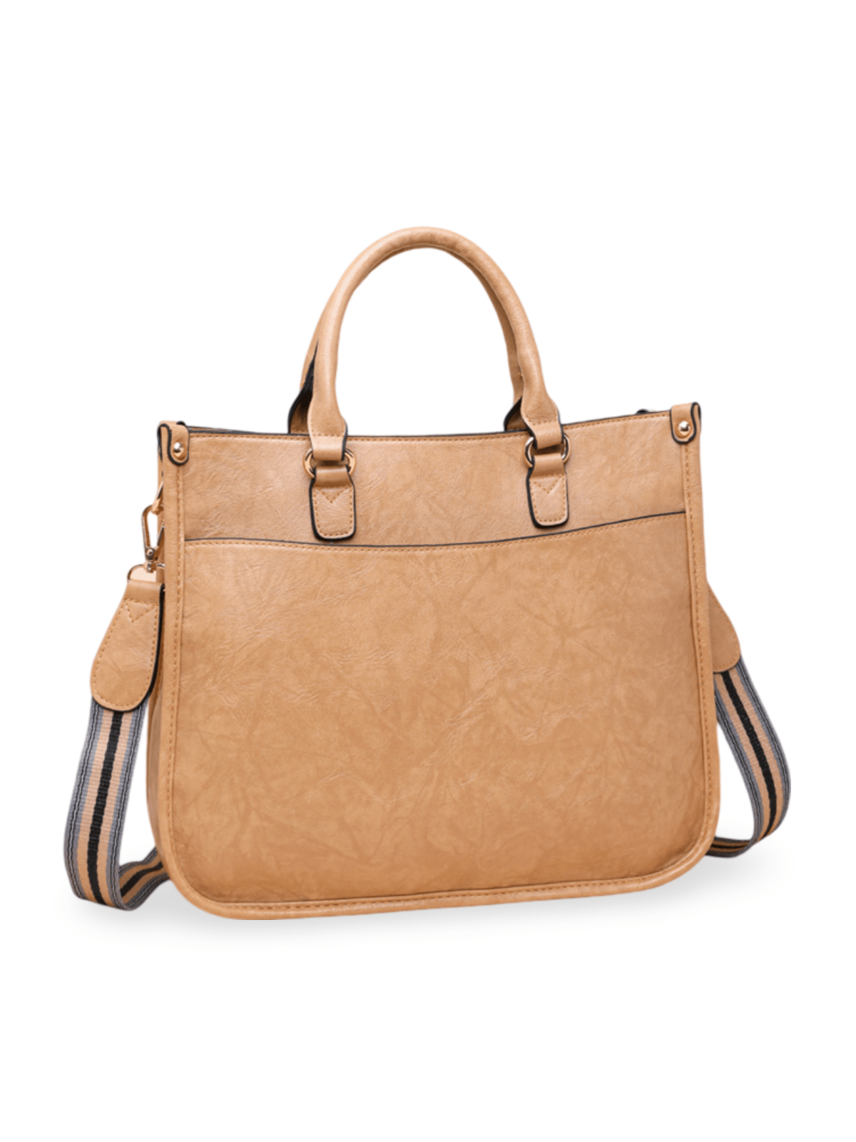 Sac à dos femme, simili vegan, grande capacité, léger, design rétro tendance, modèle Selenah - Sac Bandoulière - Camel