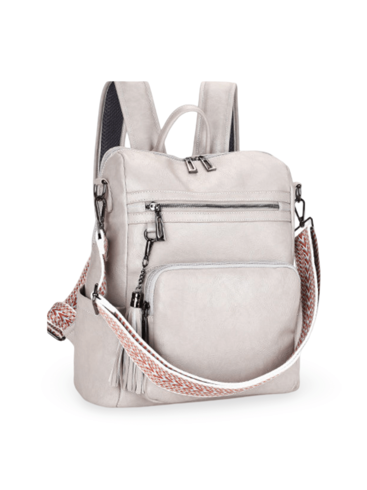 Sac à dos femme, simili vegan, grande capacité, léger, design rétro tendance, modèle Sonya - Sac à dos - Gris