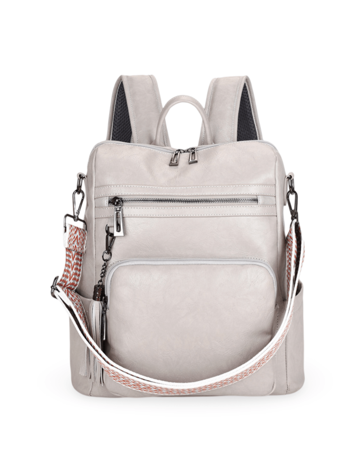 Sac à dos femme, simili vegan, grande capacité, léger, design rétro tendance, modèle Sonya - Sac à dos - Gris