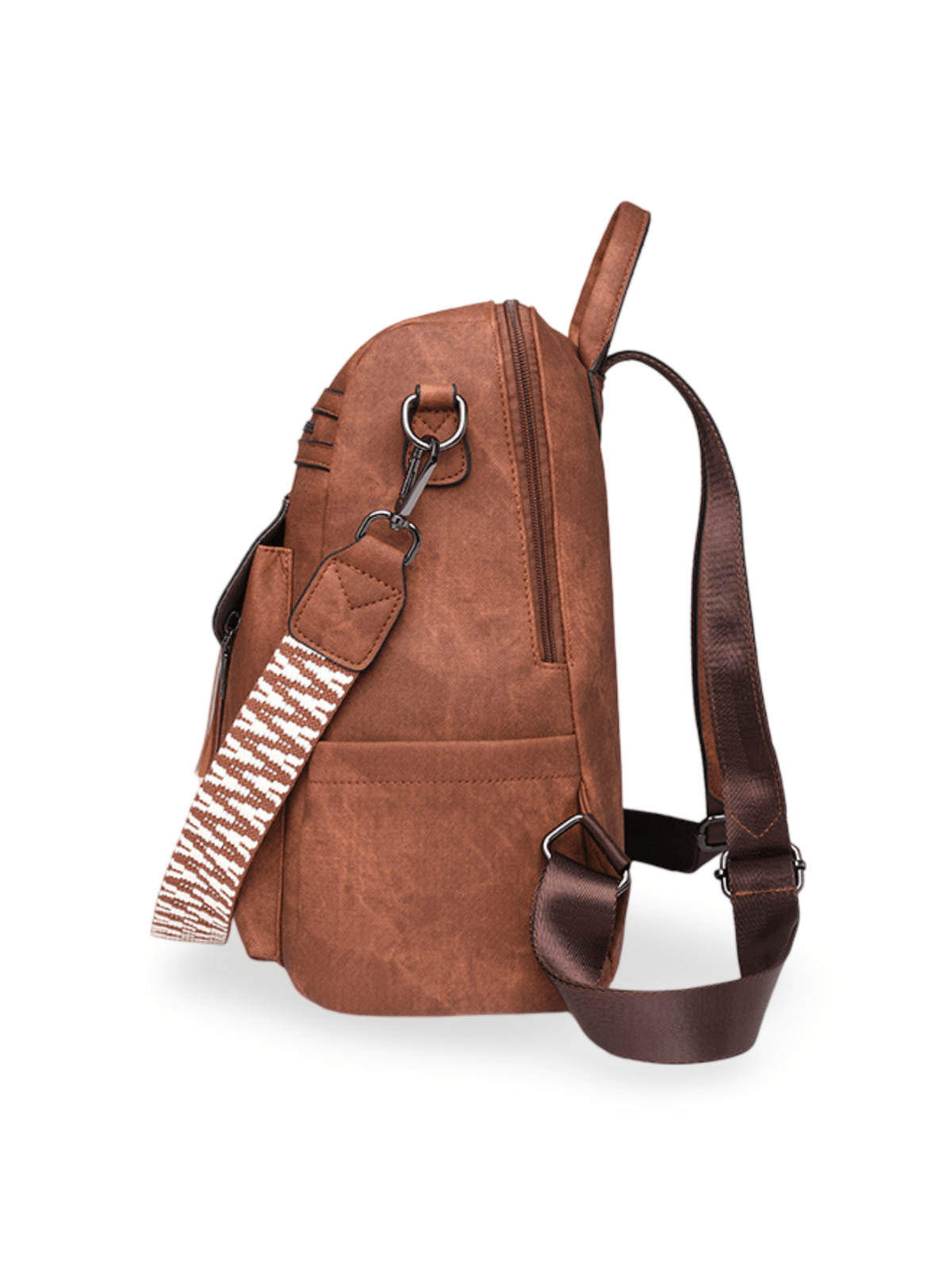 Sac à dos femme simili vegan, grande capacité, multifonction, tendance 2024, pratique et stylé, modèle Vicky - Sac Bandoulière - Camel