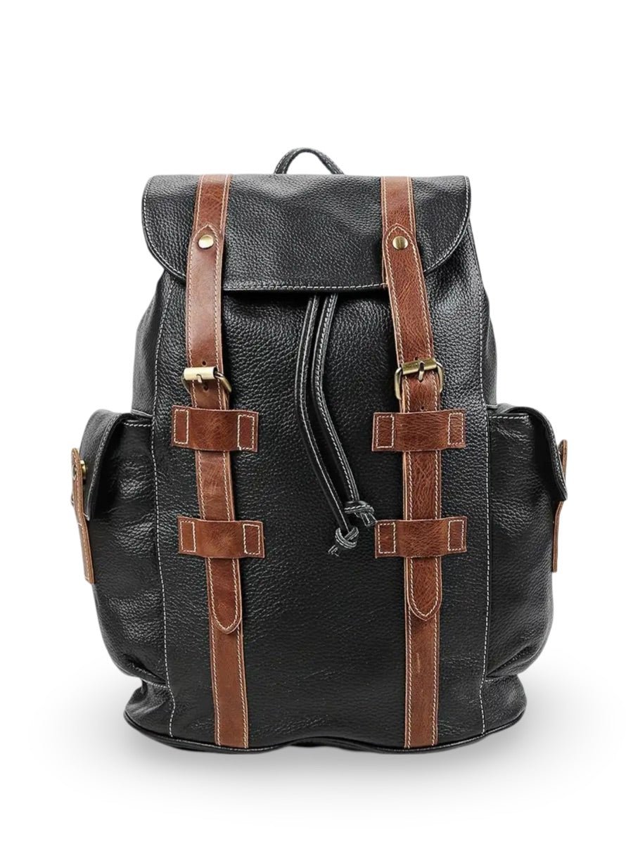 Sac à dos homme en cuir, imperméable, avec compartiment pour ordinateur, style urbain, modèle Hélios - Sac à dos - Noir