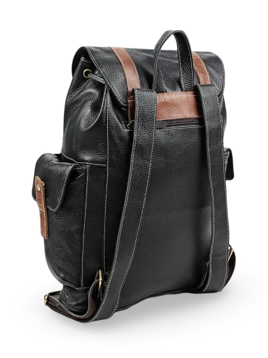 Sac à dos homme en cuir, imperméable, avec compartiment pour ordinateur, style urbain, modèle Hélios - Sac à dos - Café