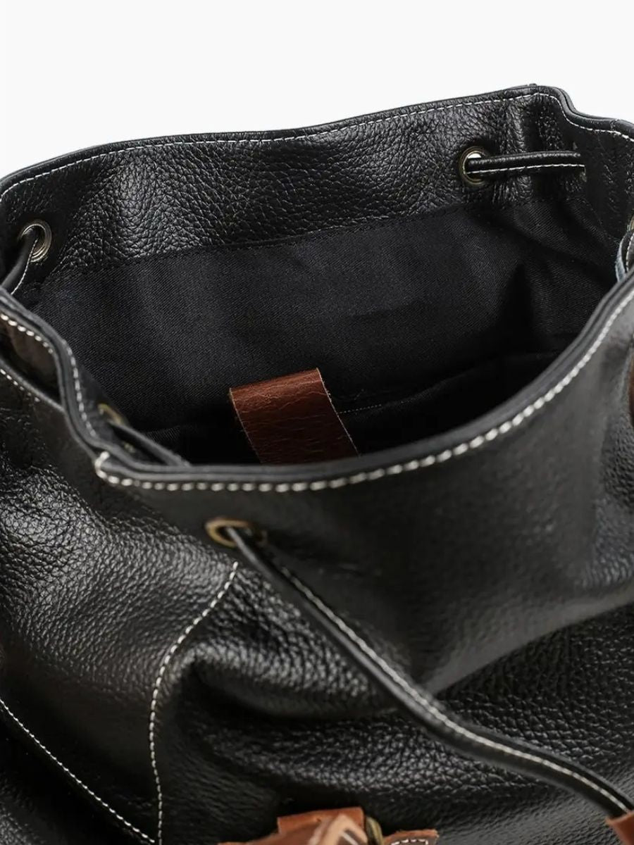 Sac à dos homme en cuir, imperméable, avec compartiment pour ordinateur, style urbain, modèle Hélios - Sac à dos - Café