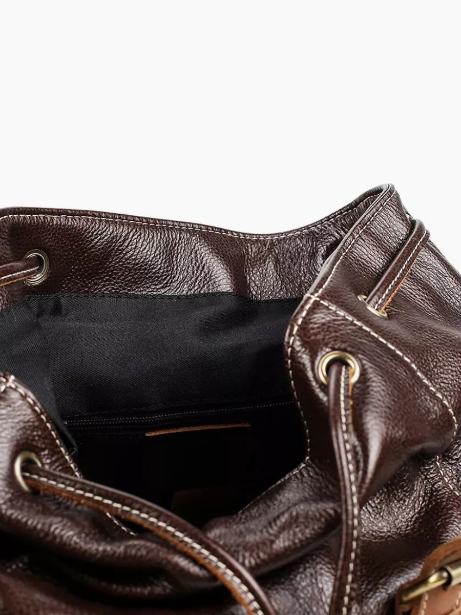 Sac à dos homme en cuir, imperméable, avec compartiment pour ordinateur, style urbain, modèle Hélios - Sac à dos - Café