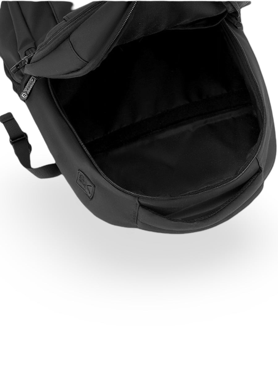 Sac à dos homme grande capacité, multi - compartiments, port USB, imperméable, design ergonomique, modèle Léos - Sac à dos - Noir