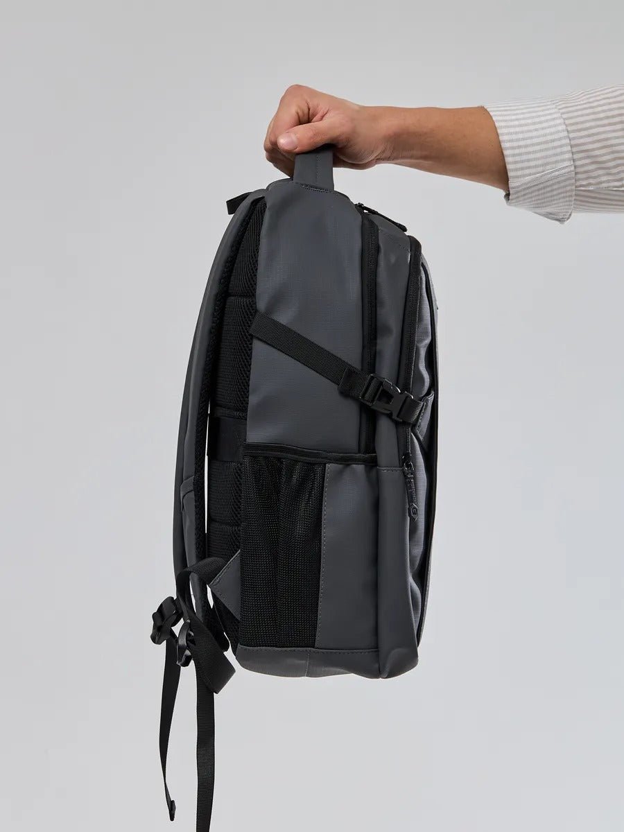 Sac à dos homme grande capacité, multi - compartiments, port USB, imperméable, design ergonomique, modèle Léos - Sac à dos - Gris