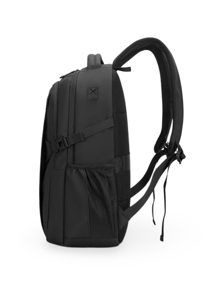 Sac à dos homme grande capacité, multi - compartiments, port USB, imperméable, design ergonomique, modèle Léos - Sac à dos - Noir