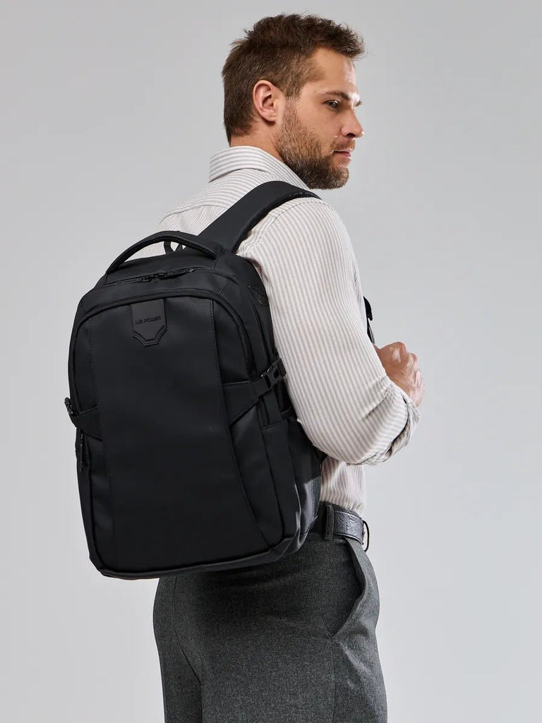 Sac à dos homme grande capacité, multi - compartiments, port USB, imperméable, design ergonomique, modèle Léos - Sac à dos - Noir