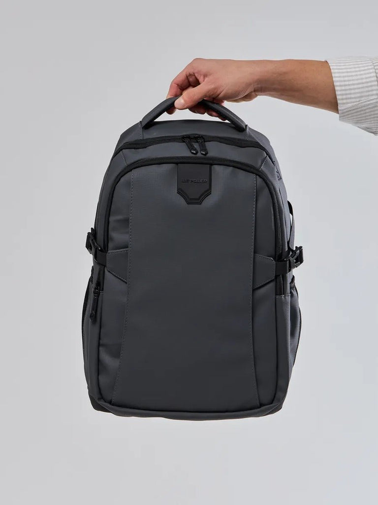 Sac à dos homme grande capacité, multi - compartiments, port USB, imperméable, design ergonomique, modèle Léos - Sac à dos - Gris