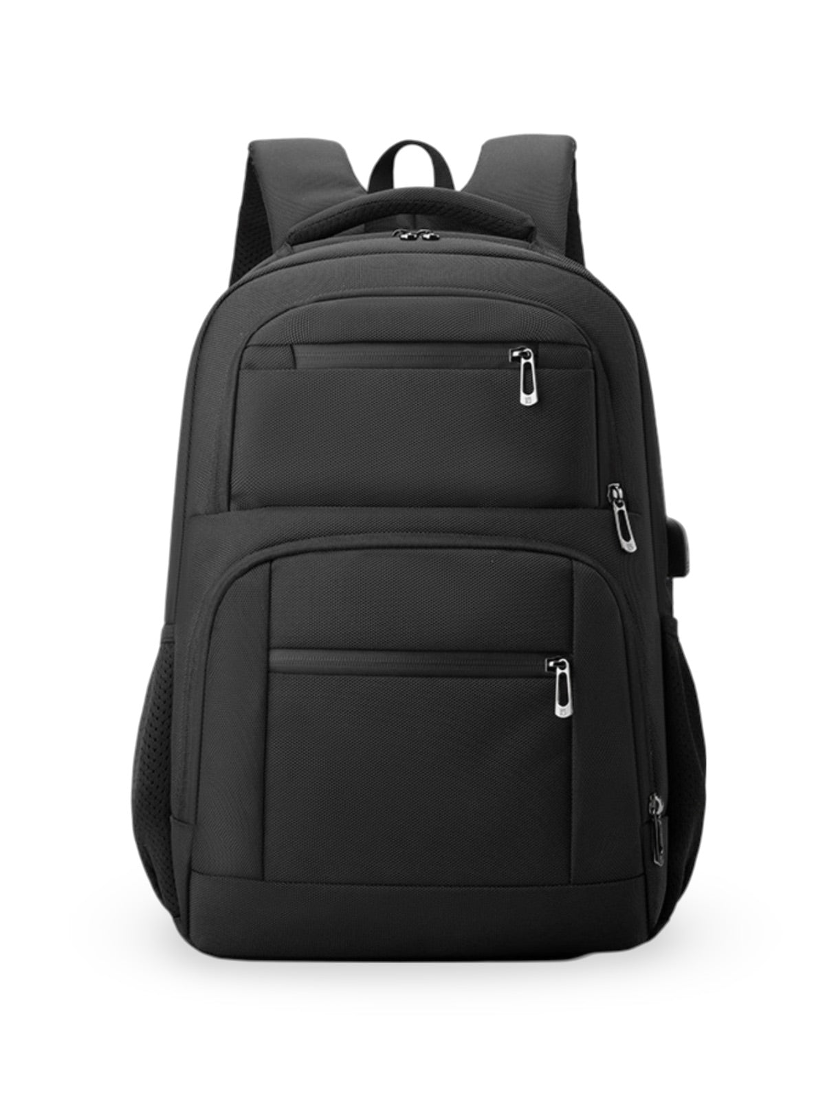 Sac à dos idéal, grande capacité, port USB, dos ergonomique et multiples rangements, modèle John - Sac à dos - Noir