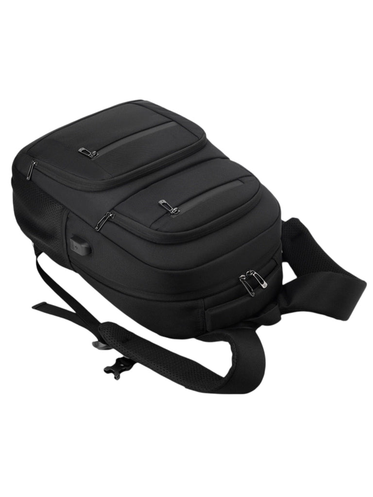 Sac à dos idéal, grande capacité, port USB, dos ergonomique et multiples rangements, modèle John - Sac à dos - Noir