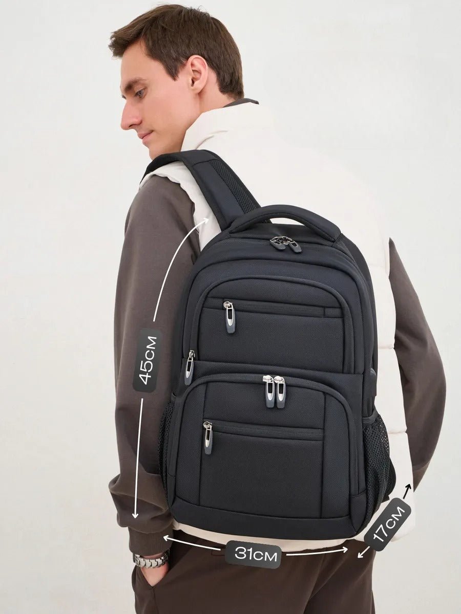 Sac à dos idéal, grande capacité, port USB, dos ergonomique et multiples rangements, modèle John - Sac à dos - Noir