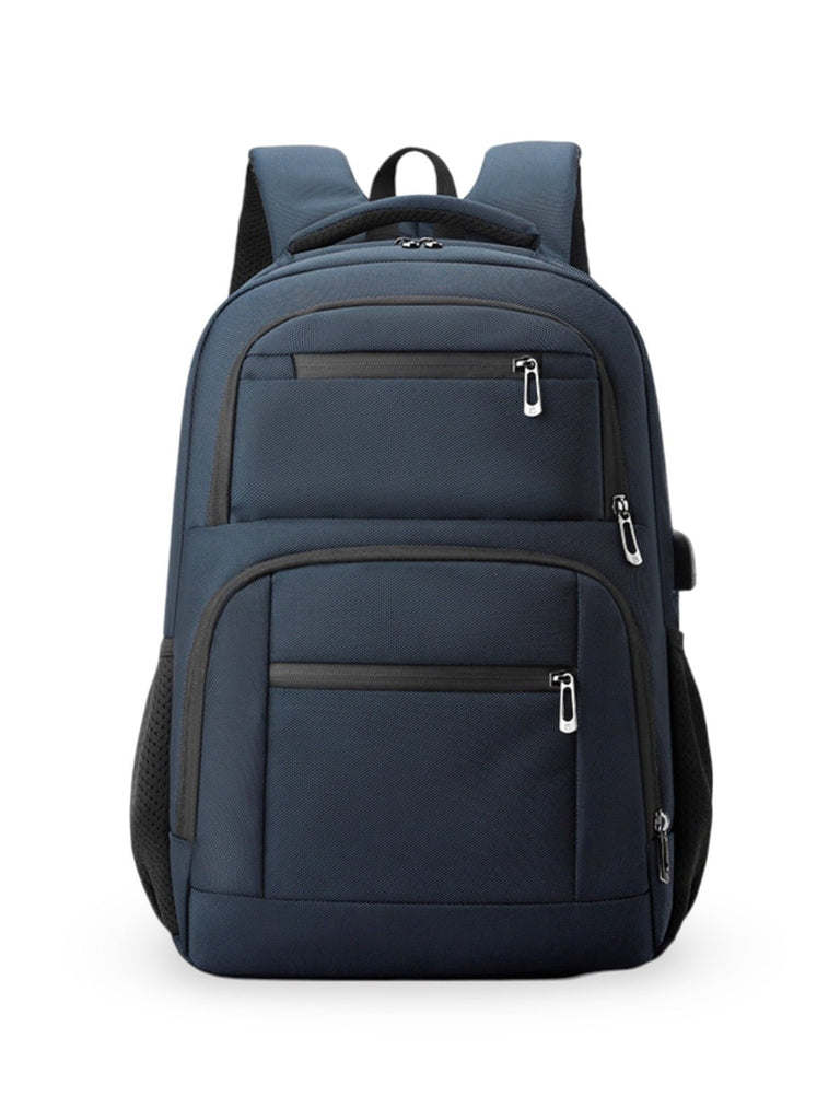 Sac à dos idéal, grande capacité, port USB, dos ergonomique et multiples rangements, modèle John - Sac à dos - Bleu