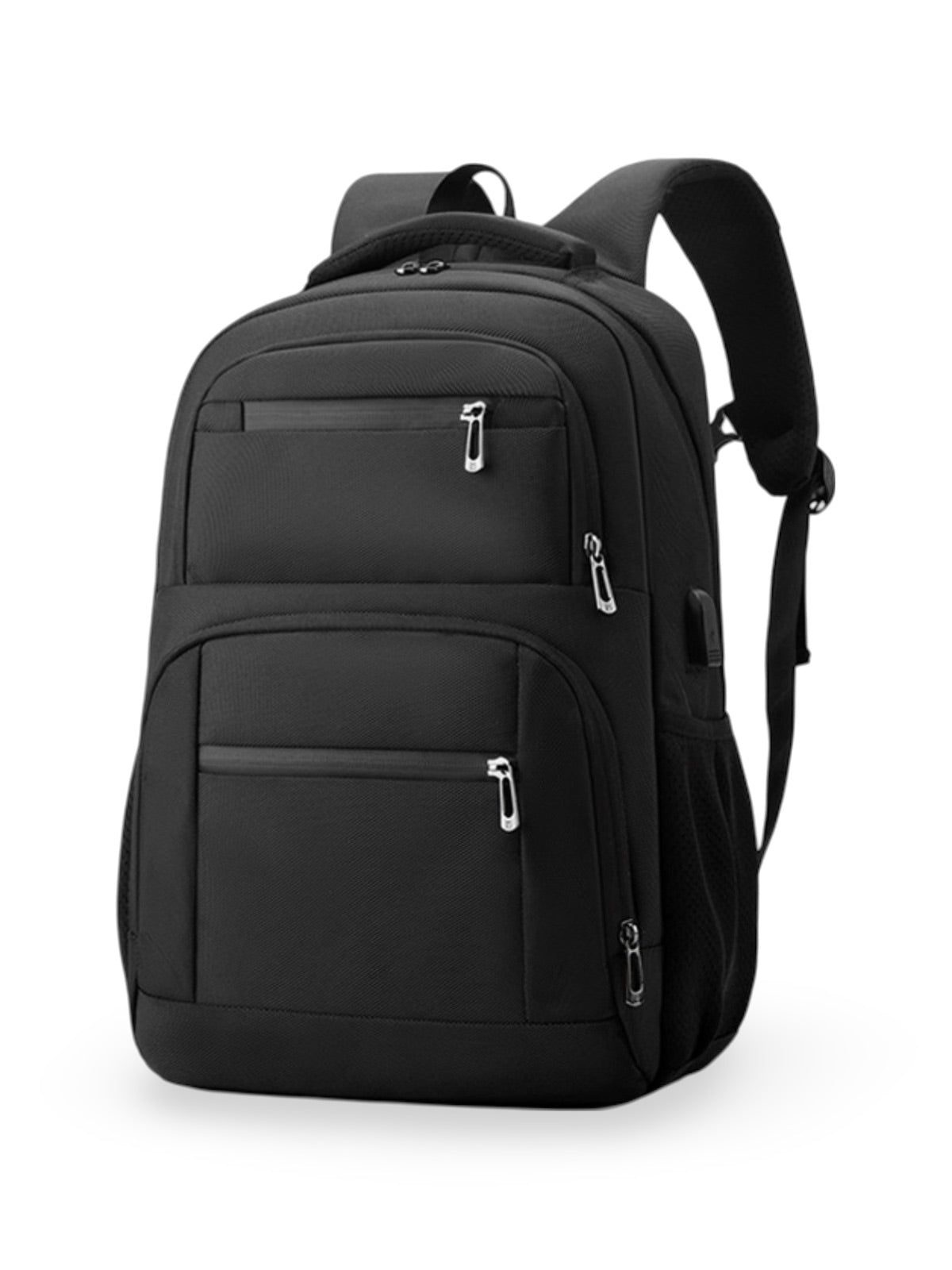 Sac à dos idéal, grande capacité, port USB, dos ergonomique et multiples rangements, modèle John - Sac à dos - Noir