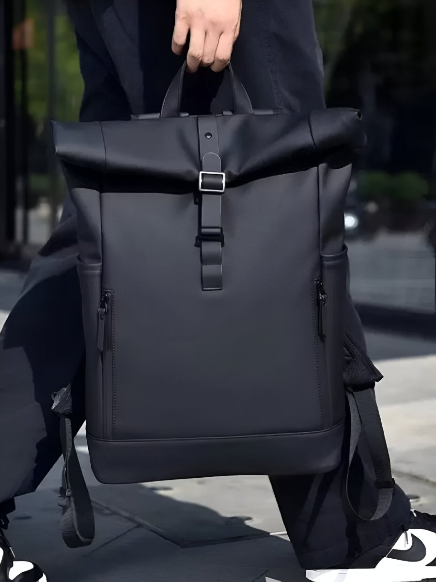 Sac à dos imperméable, grand volume, confort quotidien, au style unisexe, modèle Erwan - Sac à dos - Noir