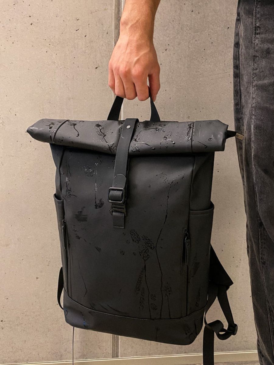 Sac à dos imperméable, grand volume, confort quotidien, au style unisexe, modèle Erwan - Sac à dos - Noir