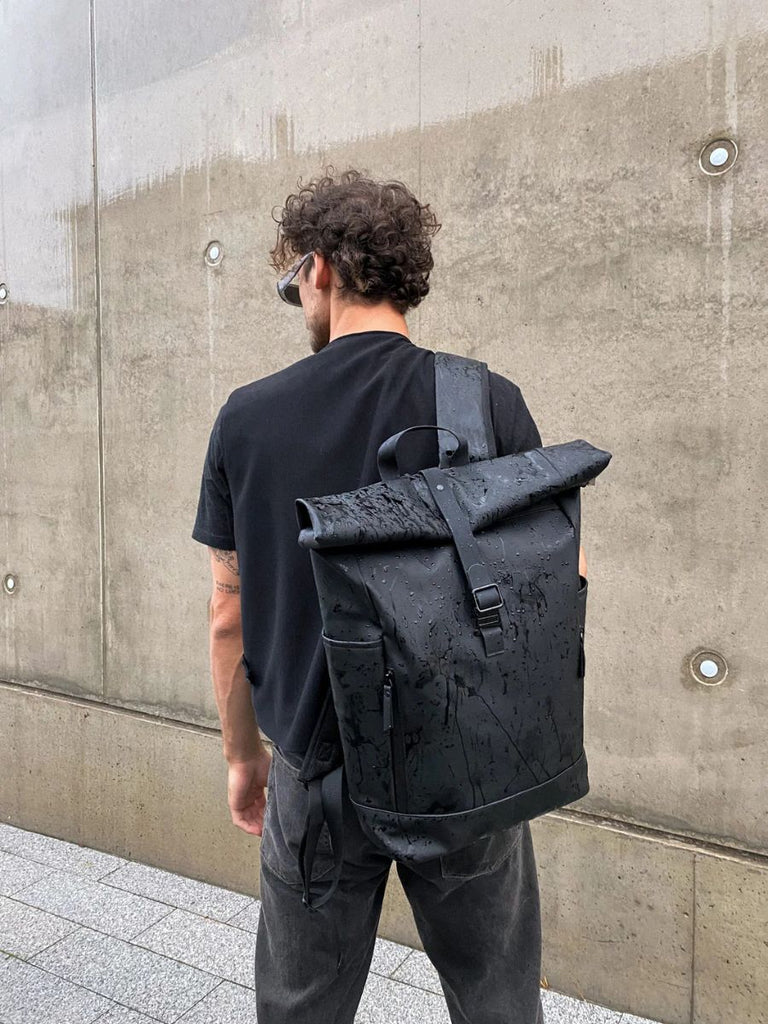 Sac à dos imperméable, grand volume, confort quotidien, au style unisexe, modèle Erwan - Sac à dos - Noir