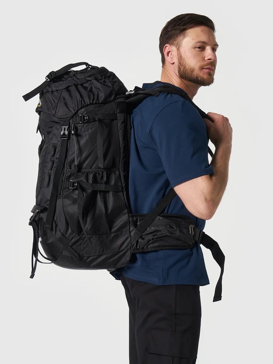 Sac à dos randonnée 65L, trekking, voyage, alpinisme, camping, sport outdoor, modèle Evero - Sac à dos - Noir