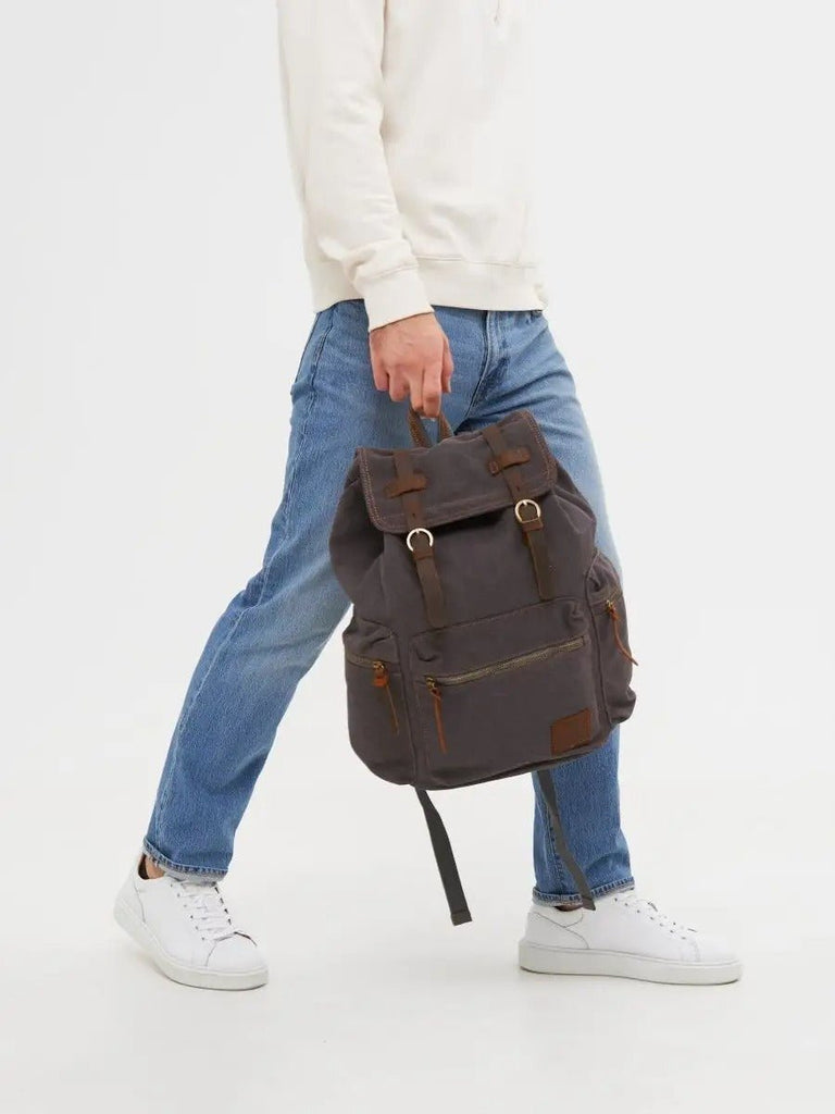 Sac à dos rétro en toile, grand, pour homme, idéal pour voyager, modèle Arselin - Sac à dos - Marron