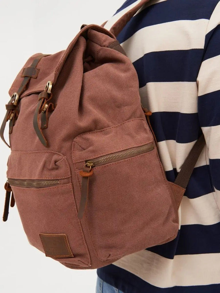 Sac à dos rétro en toile, grand, pour homme, idéal pour voyager, modèle Arselin - Sac à dos - Marron