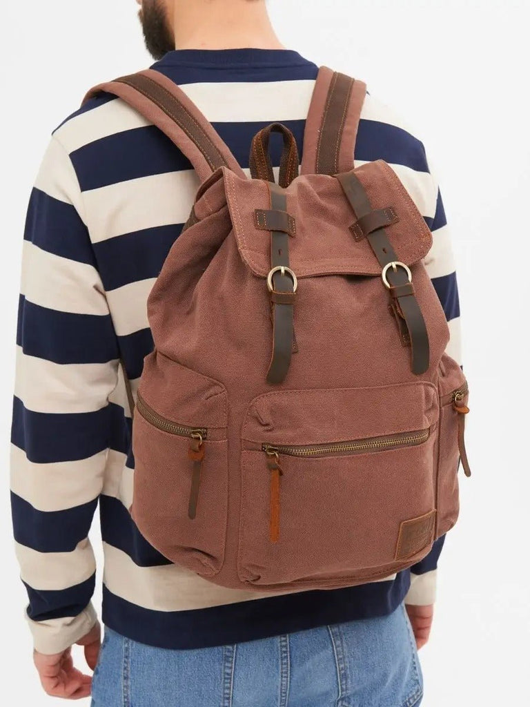 Sac à dos rétro en toile, grand, pour homme, idéal pour voyager, modèle Arselin - Sac à dos - Marron