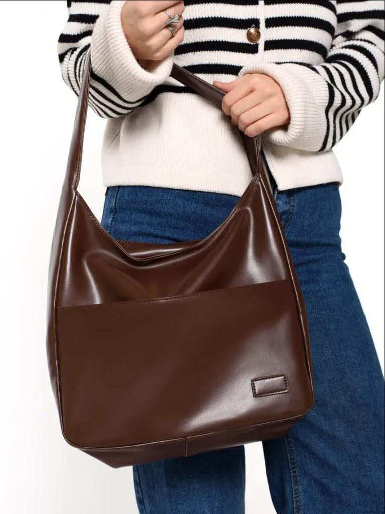 Sac à main en simili vegan, élégant et tendance, style hobo, modèle Cécile - Sac à main - Rouge