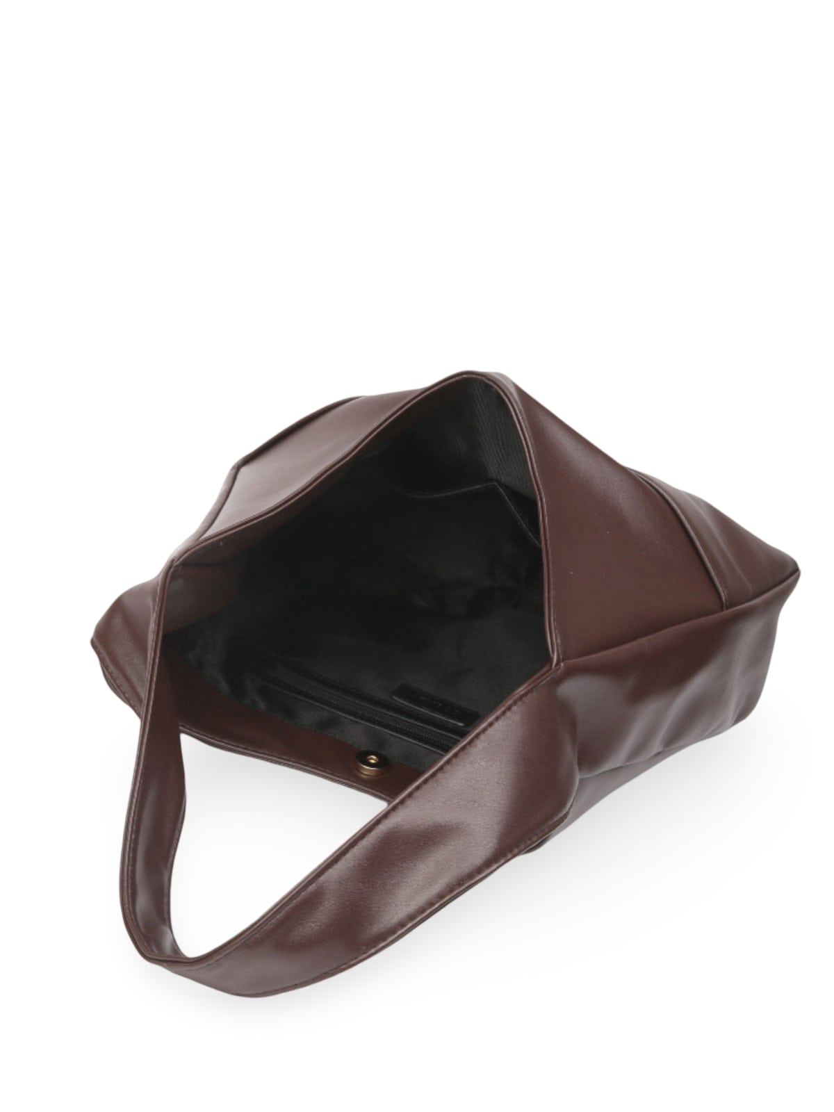 Sac à main en simili vegan, élégant et tendance, style hobo, modèle Cécile - Sac à main - Café