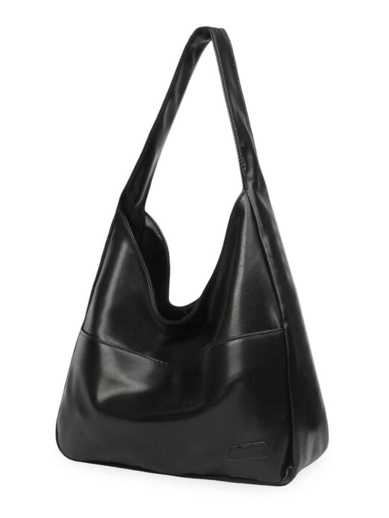 Sac à main en simili vegan, élégant et tendance, style hobo, modèle Cécile - Sac à main - Noir