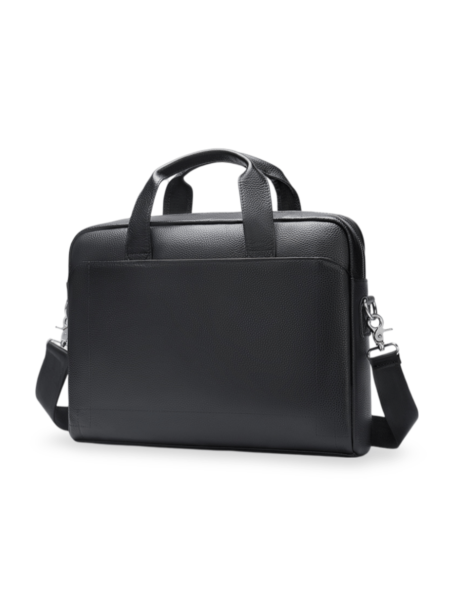 Sac bandoulière en cuir, pour homme, format A4, multi - poches, modèle Fadri - Sac Bandoulière - Noir