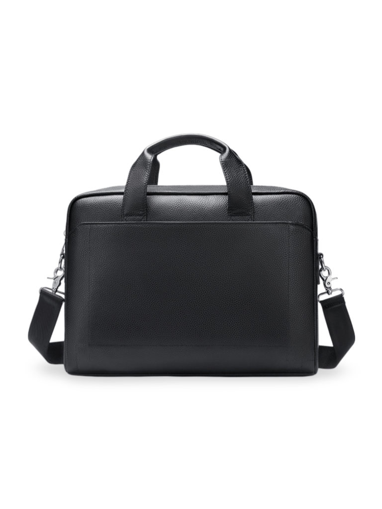 Sac bandoulière en cuir, pour homme, format A4, multi - poches, modèle Fadri - Sac Bandoulière - Noir