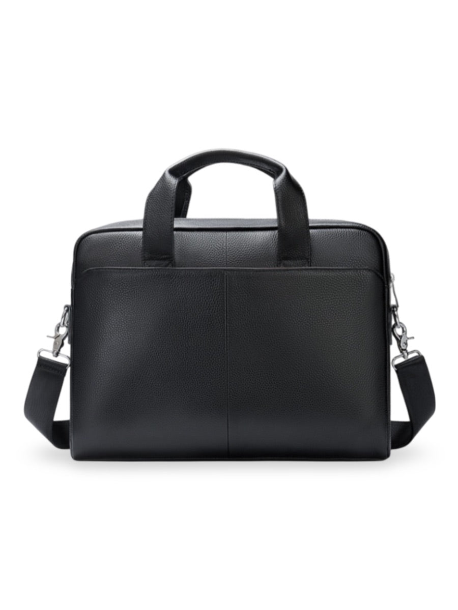 Sac bandoulière en cuir, pour homme, format A4, multi - poches, modèle Fadri - Sac Bandoulière - Noir