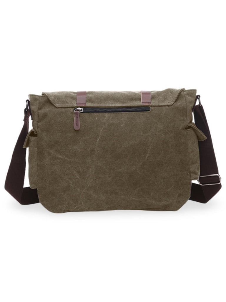 Sac bandoulière en toile et simili vegan, réglable, à usage quotidien, modèle Pascalin - Sac Bandoulière - Kaki