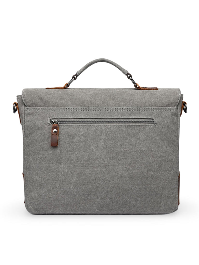 Sac bandoulière en toile, sacoche pour ordinateur 13 pouces, sac messager vintage homme, modèle Justin - Sac Bandoulière - Gris