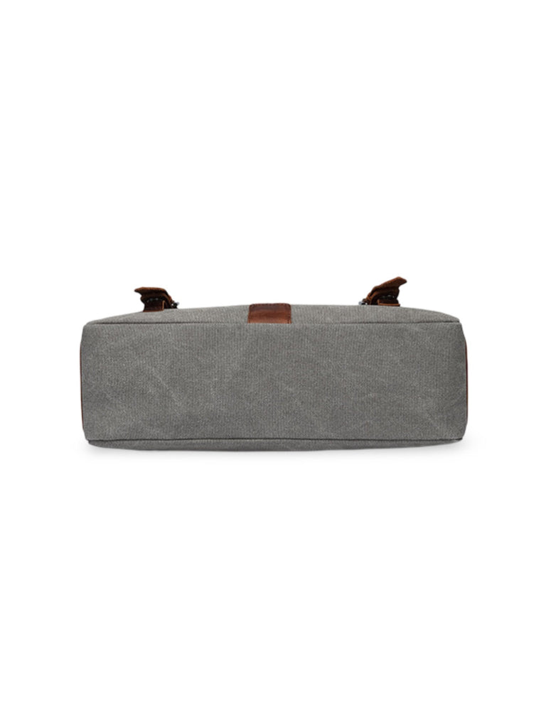 Sac bandoulière en toile, sacoche pour ordinateur 13 pouces, sac messager vintage homme, modèle Justin - Sac Bandoulière - Gris