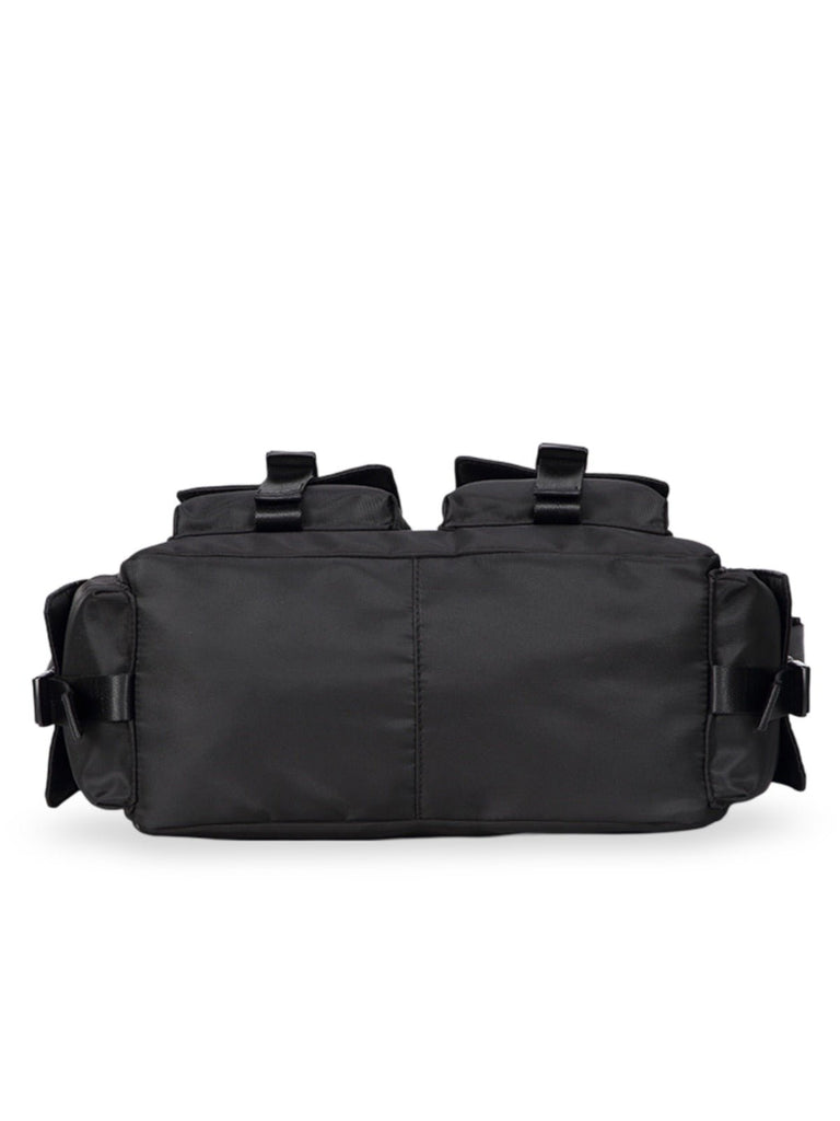 Sac bandoulière homme femme, grande capacité, poches multiples, tissu résistant, design urbain, modèle Virgil - Sacoche - Noir