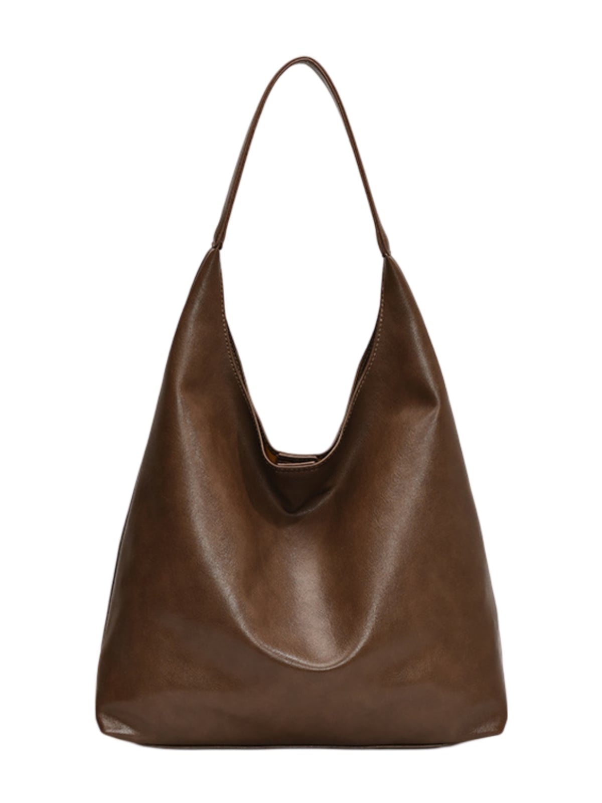 Sac cabas tendance femme, grand format, design minimaliste, simili vegan souple, usage quotidien, modèle Joanny - Sac Bandoulière - Marron