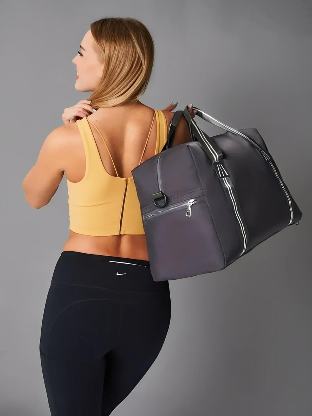 Sac de sport multifonction pour voyage, cabine avion, fitness, week - end et salle de sport, modèle Carmen - Sac de voyage - Gris