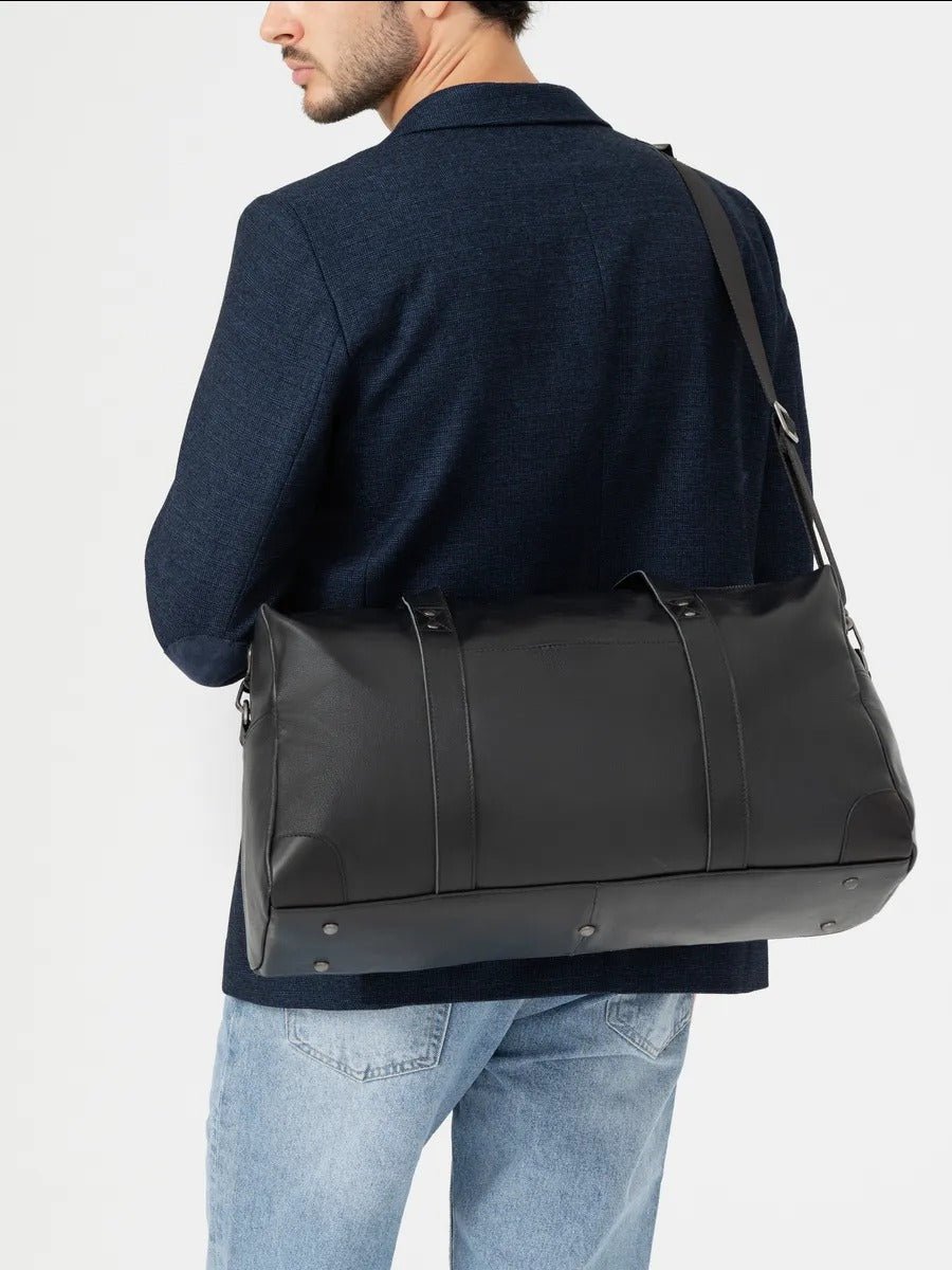 Sac de voyage d'affaires en cuir, pour l'homme actif, modèle Dagobert - Sac de voyage - Noir