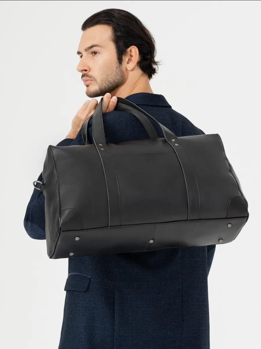 Sac de voyage d'affaires en cuir, pour l'homme actif, modèle Dagobert - Sac de voyage - Noir