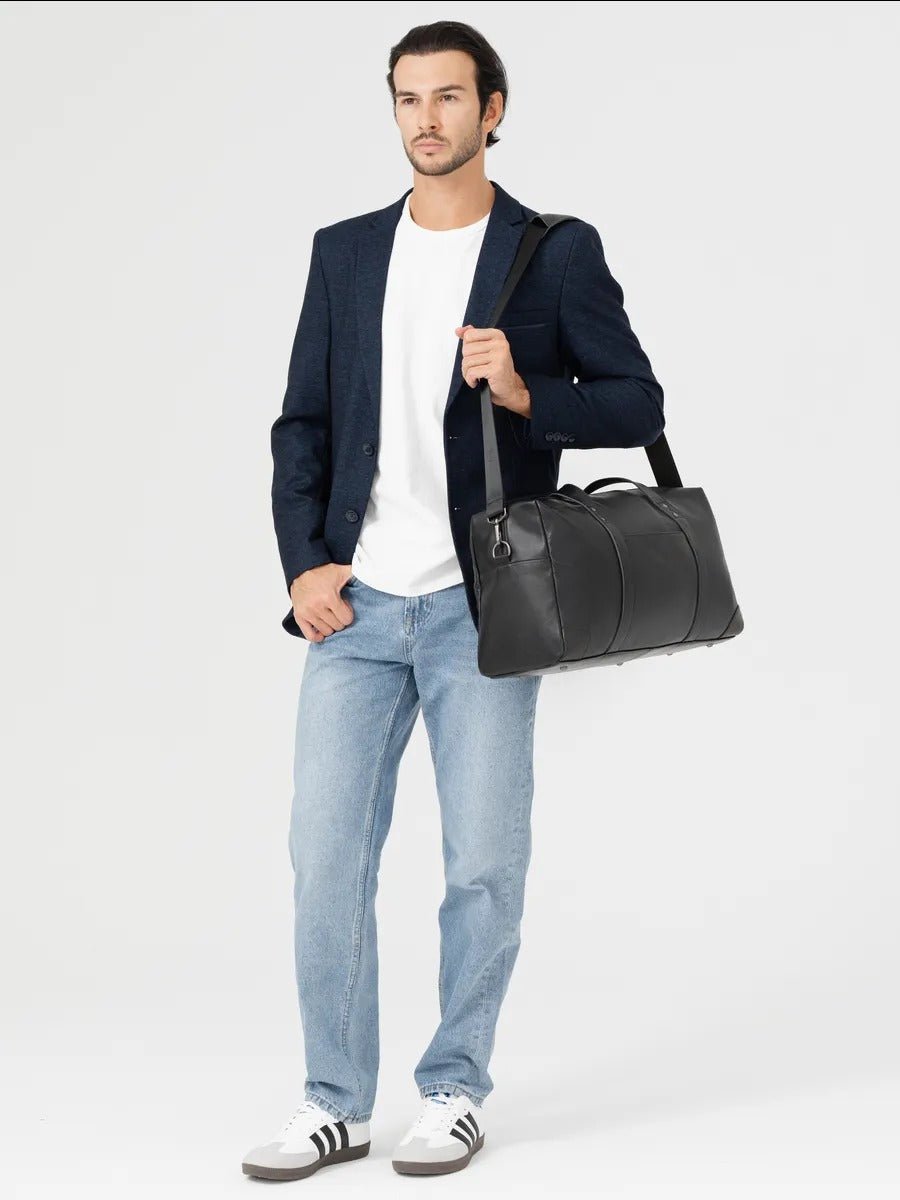 Sac de voyage d'affaires en cuir, pour l'homme actif, modèle Dagobert - Sac de voyage - Noir