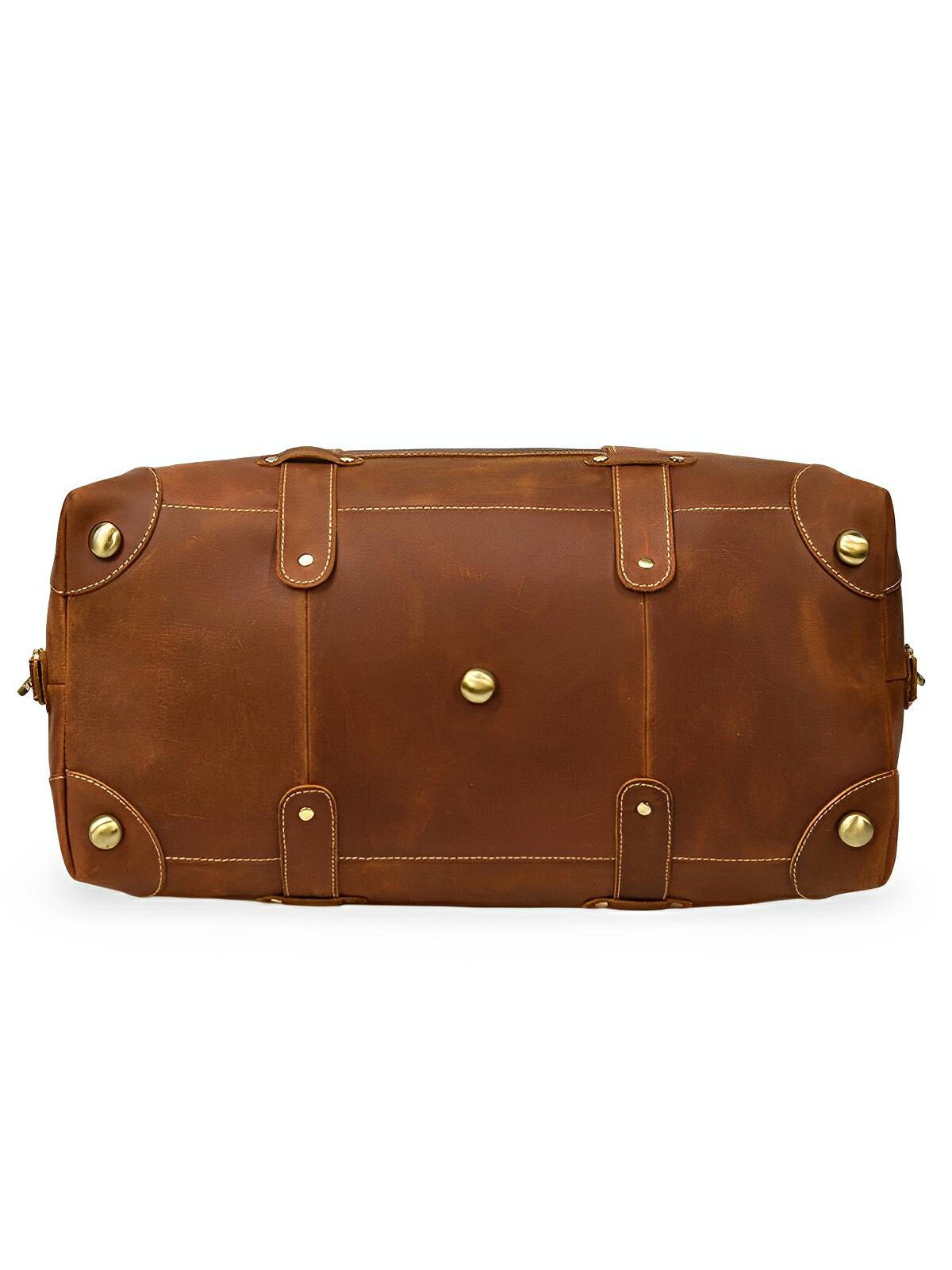 Sac de voyage en cuir, inspiration sacoche vintage, modèle Waleran - Sac de voyage - Marron