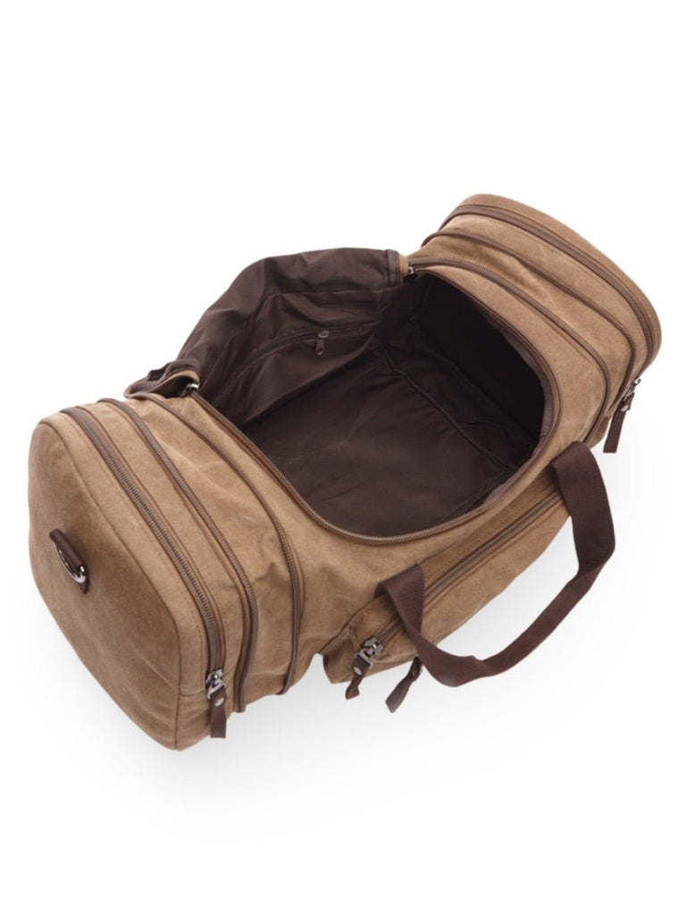 Sac de voyage en toile pour homme, grand format, multi - poches, et résistant, modèle Tony - Sac de voyage - Marron