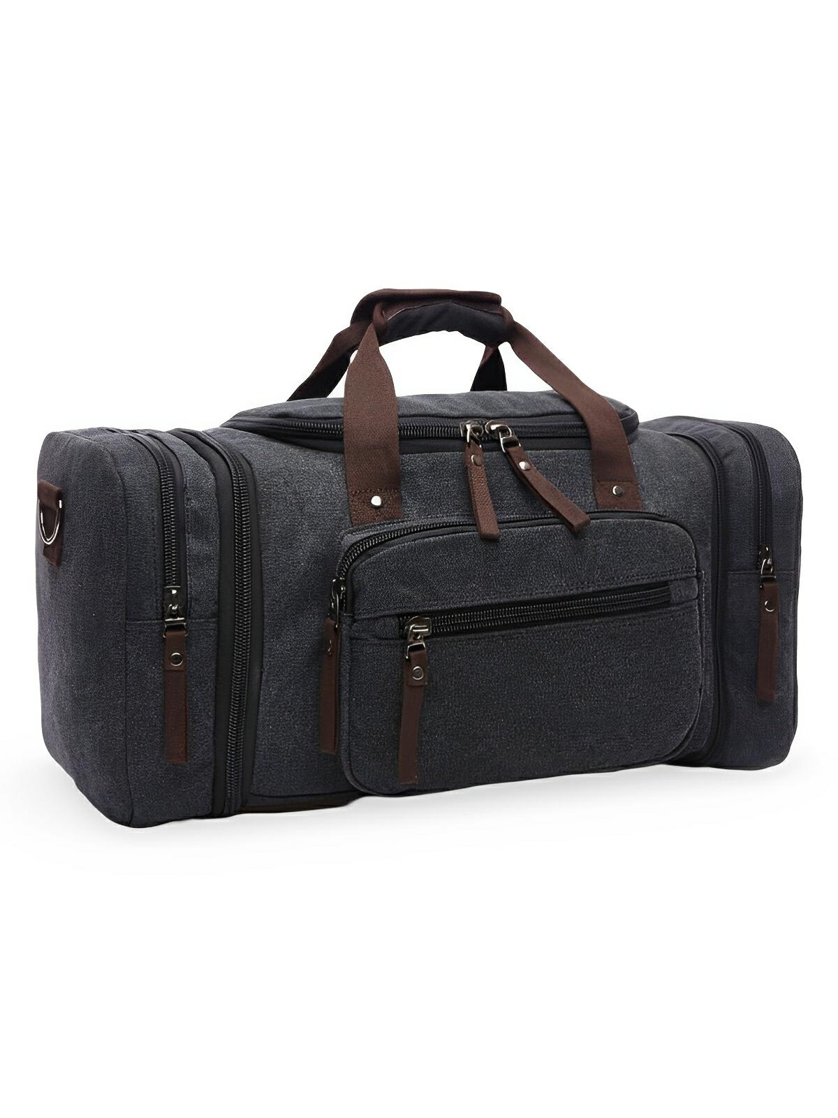 Sac de voyage en toile pour homme, grand format, multi - poches, et résistant, modèle Tony - Sac de voyage - Gris foncé