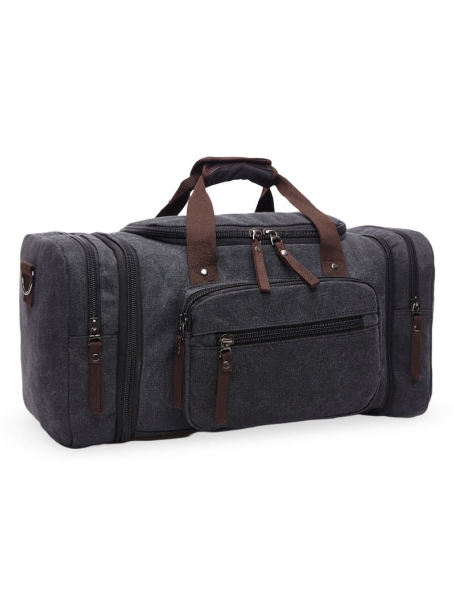 Sac de voyage en toile pour homme, grand format, multi - poches, et résistant, modèle Tony - Sac de voyage - Gris foncé